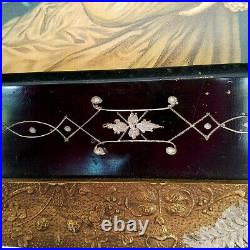 Carved Ebony & Gold Gesso Wood Rococo Double Picture FRAME Inlaid FRAME