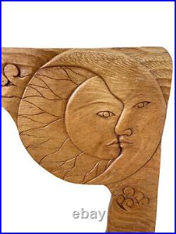 Fantasy Wood Carved A Rabbit-Sun & Moon Mirror or Picture Frame/Magical Fantasy