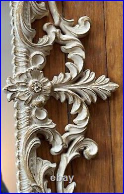 French Provincial Barbola Floral Wall Mirror Vintage Wood Picture Frame 20x28