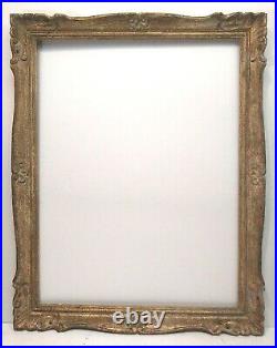 French Provincial Hand Carved Pierced Corners 33 X 25 All Wood Picture Frame