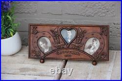 Gorgeous antique 1941 wood carved black forest picture photo frame rare