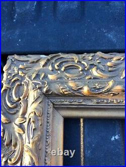 Gorgeous vintage gold colored carved picture art frame PRETTY 28.5/24.5 art20/16