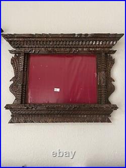 Hand carved wood picture frame