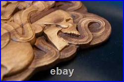 Hel Goddes Hell Scandinav Wood Carving Picture 3D Art Work Gift Panno Wall Decor