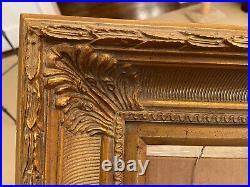 LARGE Vintage Ornate Gold/Bronze Gilt Wood Carved Baroque Frame 26x21 outside