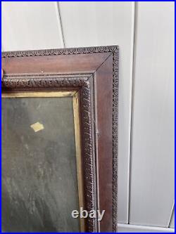 Large 44X36 Antique 1900s Ornate Carved Silver on Wood Picture Frame