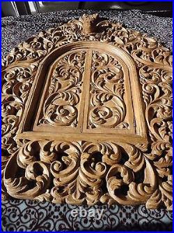 Large Hand Carved wood Ornate Floral Baroque style Picture Mirror Frame