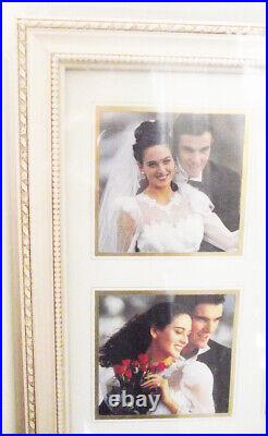 New Ivory Brown Washed Carved Solid Wood Picture Frame Wedding 22.5 X 16.5 USA
