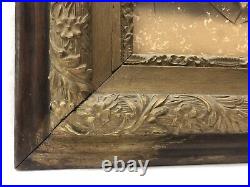 Old Vintage Carved Wood Couple Picture Photo Frame 1800s 26x30 Rare