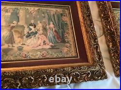 PAIR deep MATCHING ANTIQUE VICTORIAN GILT GESSO Leaf CARVED WOOD PICTURE FRAMES