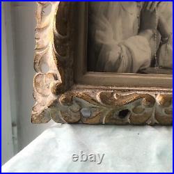 Pair Antique Wood Hollywood Regency French Frames Carved Gilt Picture Gold 14