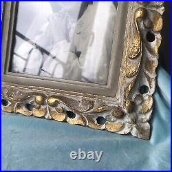 Pair Antique Wood Hollywood Regency French Frames Carved Gilt Picture Gold 14