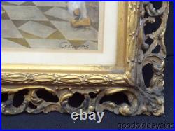 Pair Ornate Gold Gilt Carved Wood Picture Frames 15 x 17 3/4 The Great Operas