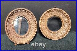 Pair of Carved Wood Antique Miniature Picture Frames