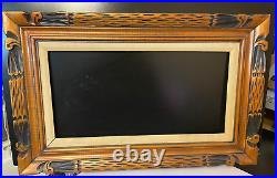 RARE VGT MCM LG Hencho Mexican Carved Wooden Rustic Picture Frame 20x 33x 1-3/8