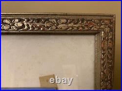 Rare Antique Silver Leaf Arts Crafts Carved Picture Frame ONLY 24 X 19 Opening