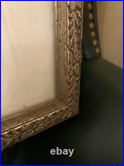 Rare Antique Silver Leaf Arts Crafts Carved Picture Frame ONLY 24 X 19 Opening