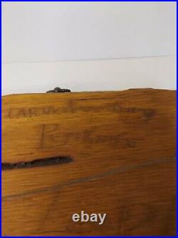 Rare Hand Carved with Penknife Picture Len Pighini Log Cabin Trees Singed