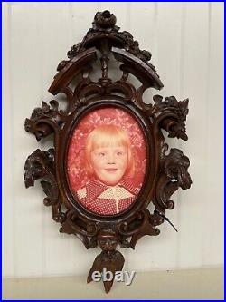SALE! Antique French Walnut Neo Renaissance picture frame carved in wood (2)