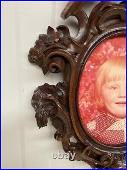 SALE! Antique French Walnut Neo Renaissance picture frame carved in wood (2)