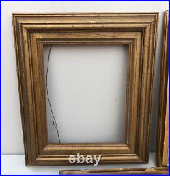 SET (3) Vintage MCM Carved Mexico Wood Picture Frame, Holds (1) 7x9 (2) 8x10