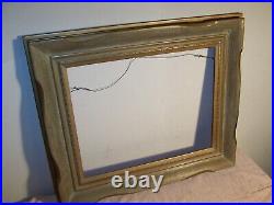 Unusual Combed Design Antique Carved Wood Gold Picture Frame
