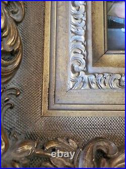 Vintage 22 ORNATE Spanish Picture Frame Carved Gilt Mexico ART E. W. Cook Paint
