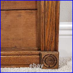 Vintage Brown Carved Wood Wall Picture Art Mirror Frame Rectangular Fits 19x23