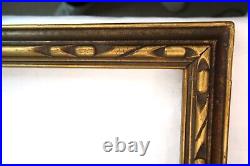 Vintage Fits 12x15 Taos Arts Craft Gold Gilt Picture Frame Wood Modernist Carved