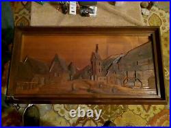 Vintage Hand Carved 17×32 All Wood Picture