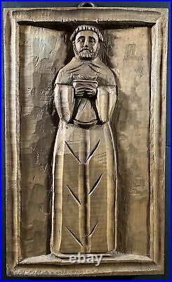 Vintage Hand Carved Art Sculpture Spiritual Man Wall Hanging Ooak Picture