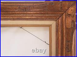 Vintage Hand Carved Frame Canvas Matt Original Finish Viewing Size 23.5X19.5 in