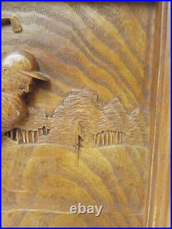 Vintage Hand Carved Wooden Golfer Picture