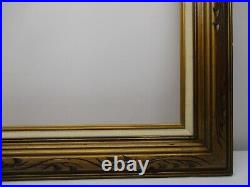Vtg/Old Carved Solid Wood Ornate Gold Pic Frame Fits 20X30 Pic Measures 27X37