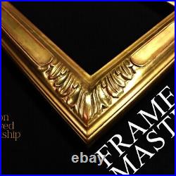 Water Gilded 22k Gold Leaf Hand Carved Closed Corner Fine Art Frame
