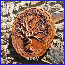 Wood Carved Wall Hanging New Handmade Home Decor Life Of Tree Designed Picture
