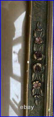 World War 1 Bubble Picture Frame Wood Hanging Ornate Carved Flowers GUC